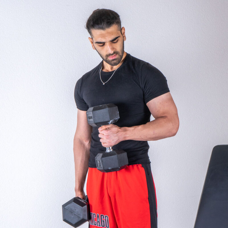 Haltère hexagonal "Hex Dumbbell" en caoutchouc GladiatorFit - vue 4