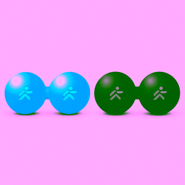 Double balle de massage en ébonite "Foam Ball" Ø 6cm JustFit